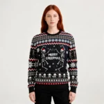 Skeleton Merry Christmas Ugly Sweater Skull Th