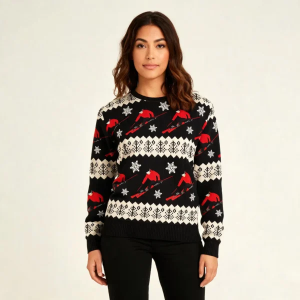 Skiing Ugly Christmas Sweater Sport Themed Win