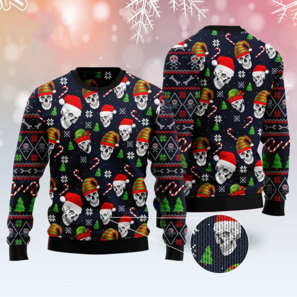 skull face ugly christmas sweater gothic design funny christmas.webp