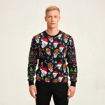Skull Face Ugly Christmas Sweater Gothic Desig