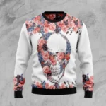 Skull Flowers Ugly Christmas Sweater Winter Cl