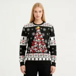 Skull Pine Tree Ugly Christmas Sweater Skull T