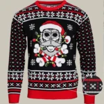 Skull Santa Claus Bones Lights Ugly Christmas