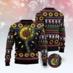 Skull Sunflower Ugly Christmas Sweater Xmas We