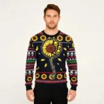 Skull Sunflower Ugly Christmas Sweater Xmas We