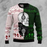 Skull Yin Yang Ugly Christmas Sweater Music Th