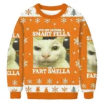 Smart Fella Or Fart Smella Cat Christmas Ugly
