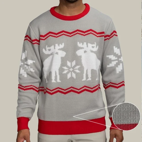 snowflakes and moose ugly christmas sweater funny xmas sweaters.webp