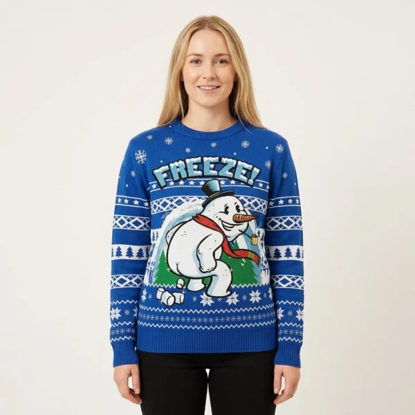 Snowman Inappropriate Ugly Christmas Sweater F