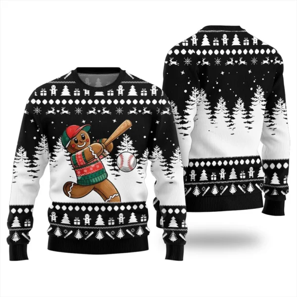 sport gingerbread baseball christmas sweater special merch gift idea.webp