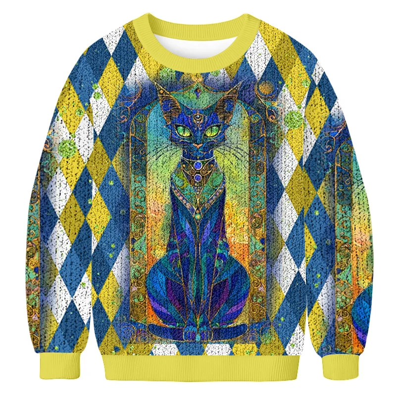 stained glass cat fun christmas ugly sweater winter apparel christmas.webp stained glass cat fun christmas ugly sweater winter apparel christmas.webp