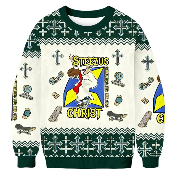 steezus christ jesus ugly sweater faith apparel christmas gift.webp
