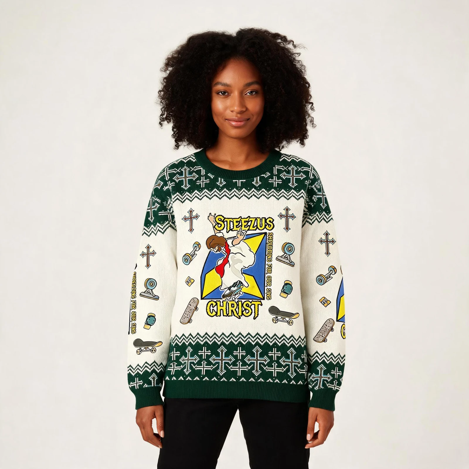 Steezus Christ Jesus Ugly Sweater Faith Appare Steezus Christ Jesus Ugly Sweater Faith Appare