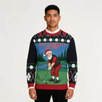 Stop Looking At My Putt Santa Golfing Ugly Swe