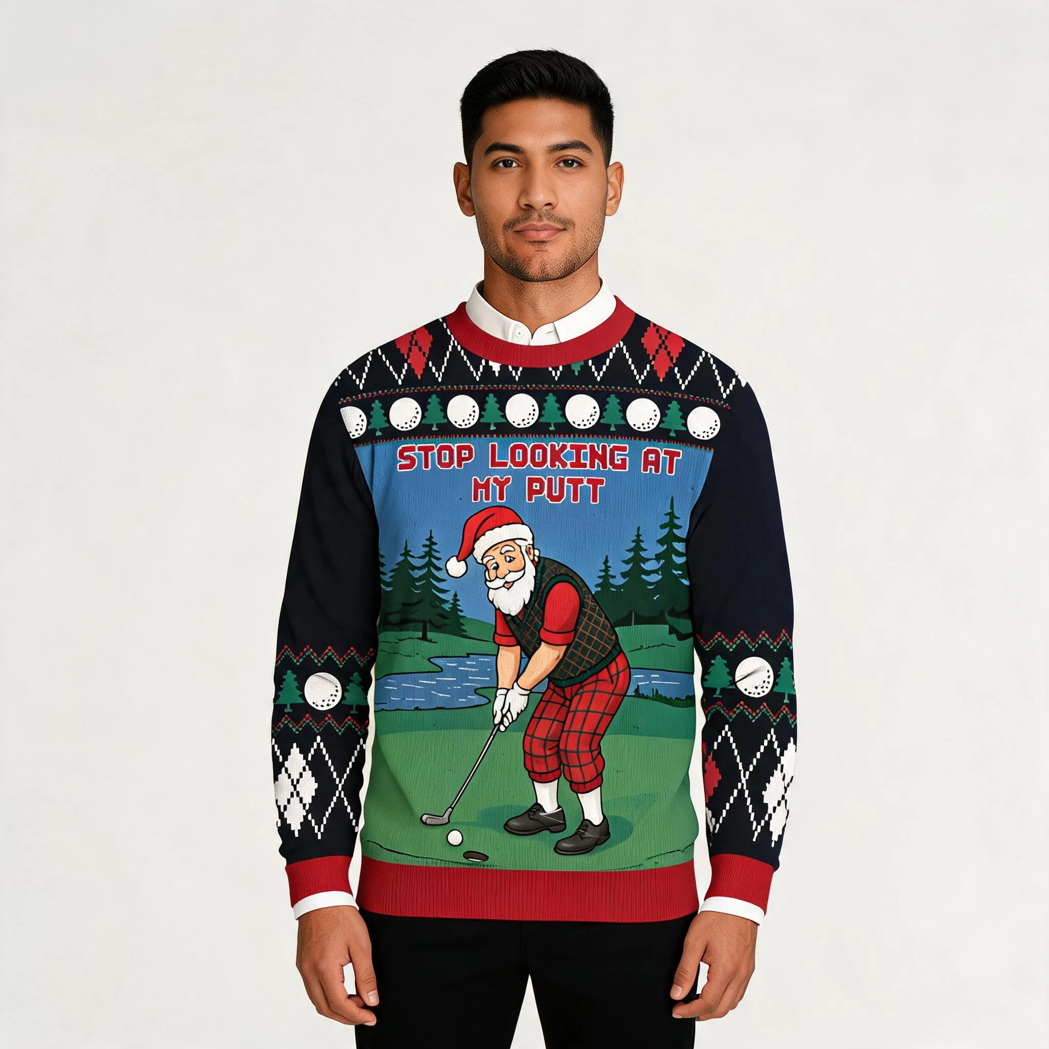Stop Looking At My Putt Santa Golfing Ugly Swe Stop Looking At My Putt Santa Golfing Ugly Swe