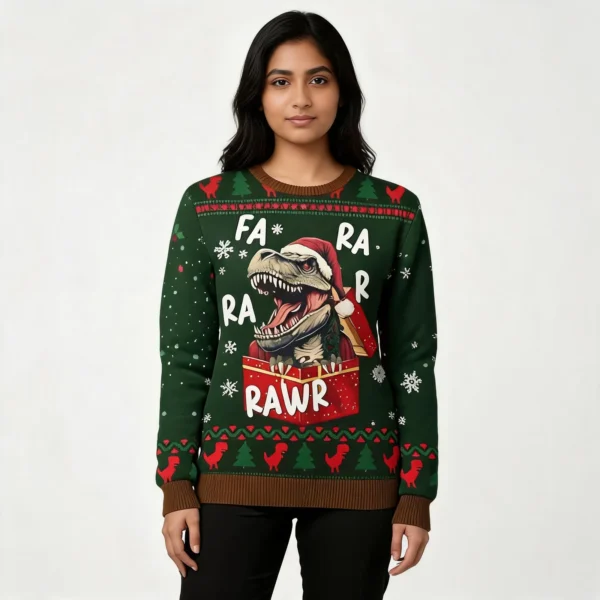 T Rex Dinosaur Ugly Christmas Sweater Animal T