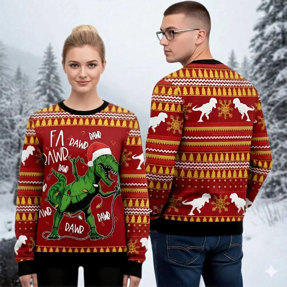 t rex dinosaur ugly christmas sweater dinosaur themed festive wear.webp t rex dinosaur ugly christmas sweater dinosaur themed festive wear.webp