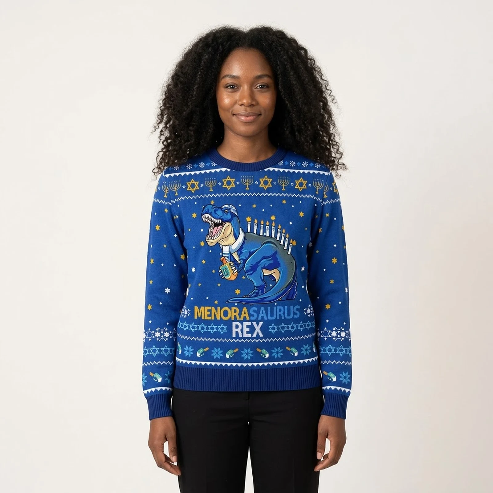 Tacky Menorasaurus Rex Hanukkah Holiday Sweate Tacky Menorasaurus Rex Hanukkah Holiday Sweate