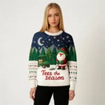 Tees The Season Santa Golfing Night Theme Ugly