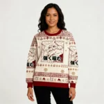 The Cat Bit Hard Christmas Ugly Sweater Winter