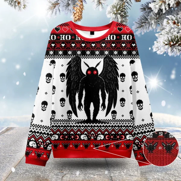 the mothman ugly christmas sweatshirts ugly holiday sweater xmas gift.webp