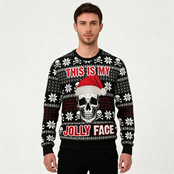 This Is My Jolly Face Ugly Christmas Sweater W