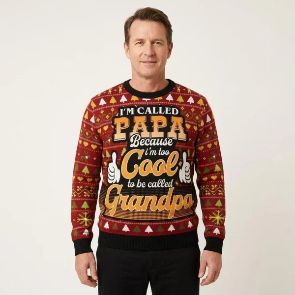 Too Cool To Be Called Grandpa Ugly Christmas S