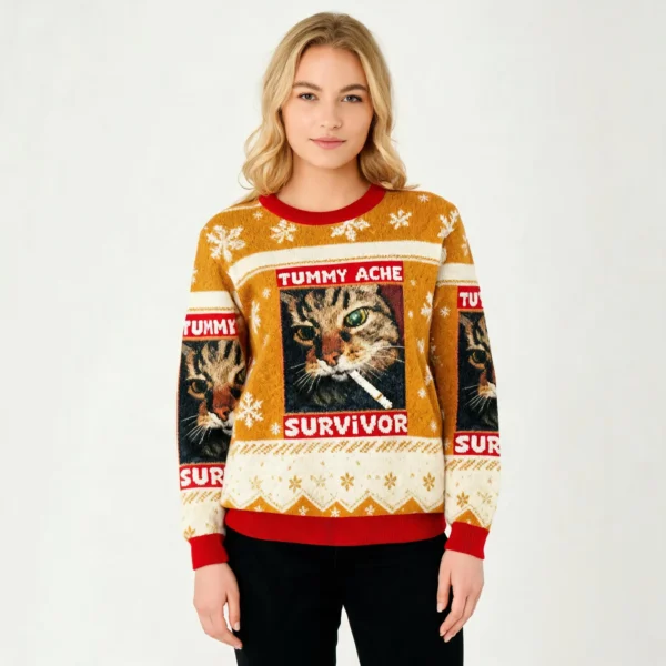Tummy Ache Survivor Christmas Ugly Sweater Win