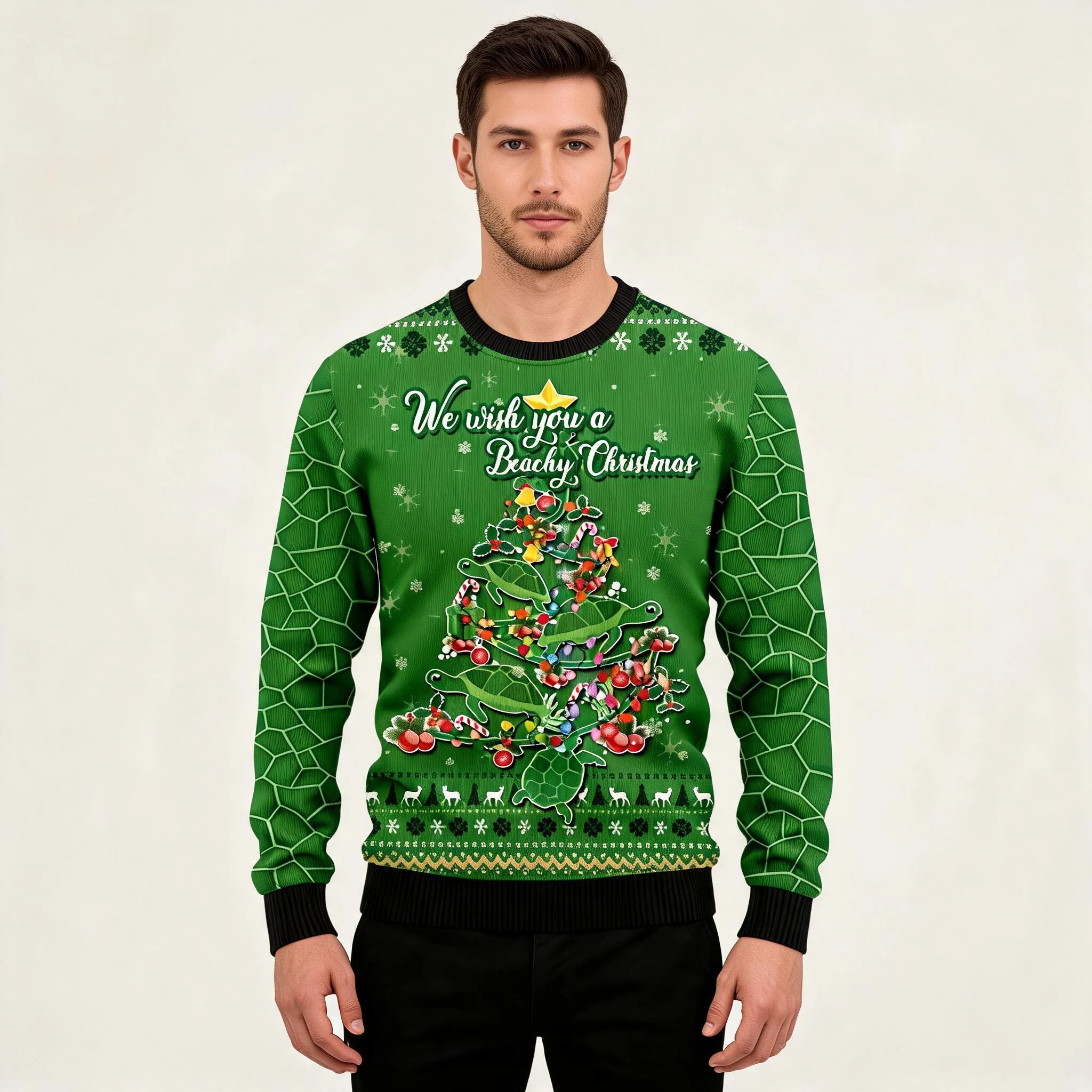 Turtle Christmas Tree Ugly Christmas Sweater A Turtle Christmas Tree Ugly Christmas Sweater A