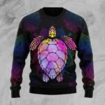 Turtle Purple Mandala Ugly Christmas Sweater X