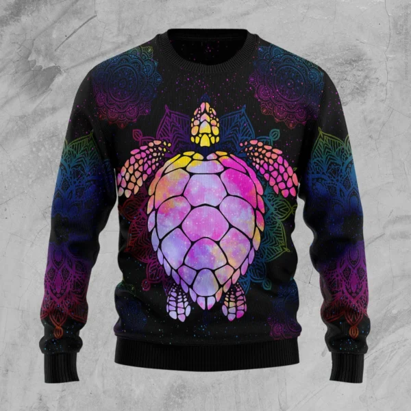 turtle purple mandala ugly christmas sweater xmas clothing christmas.webp