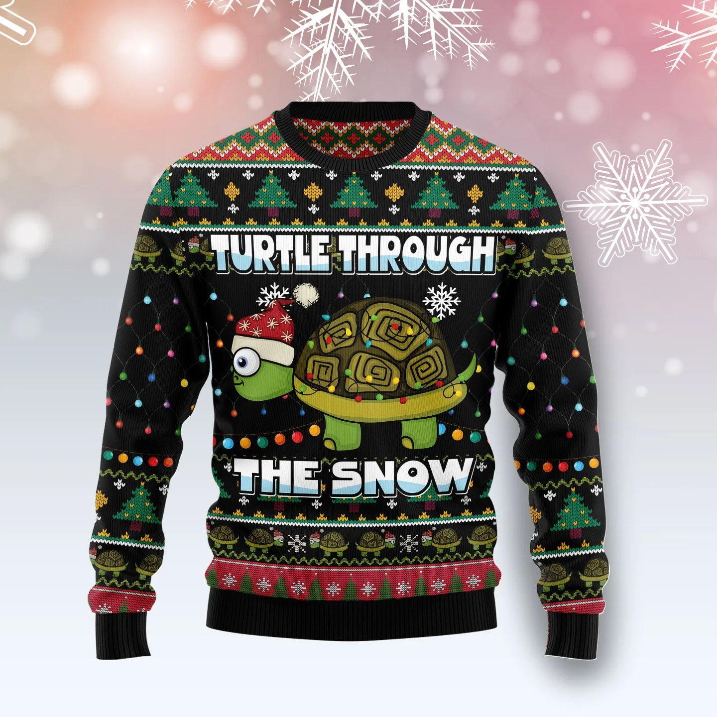 turtle through the snow ugly christmas sweater festive clothing.webp turtle through the snow ugly christmas sweater festive clothing.webp