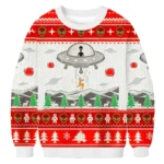 Ufo Abducting Reindeer Ugly Christmas Sweater