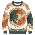 Ukiyo E Fox Ugly Christmas Sweater Japanese Ar