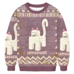 Unusual Robot Cat Ugly Sweater Animal Themed Winter Apparel Xmas Gift