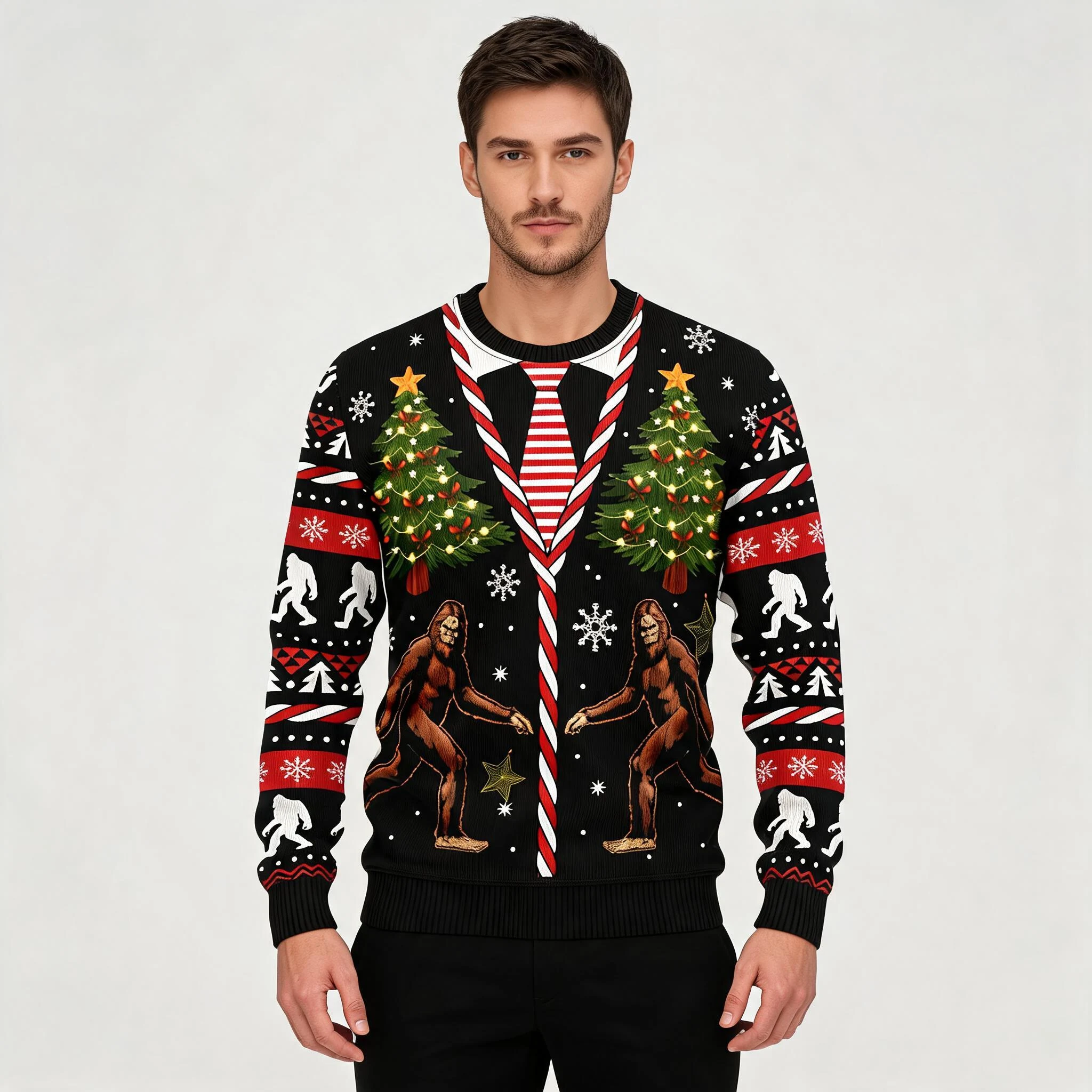 Vintage Bigfoot Ugly Christmas Sweater Mythica Vintage Bigfoot Ugly Christmas Sweater Mythica