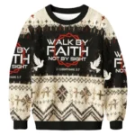 Walk By Faith Ugly Christmas Sweater Bible Ver
