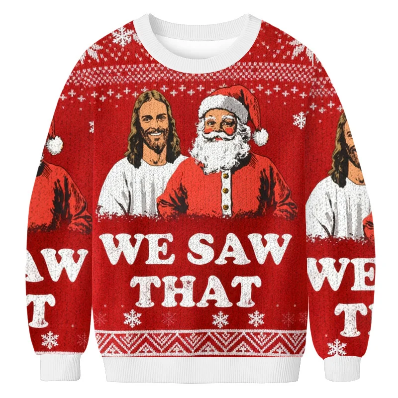 we saw that jesus and santa christmas ugly sweater winter apparel.webp we saw that jesus and santa christmas ugly sweater winter apparel.webp