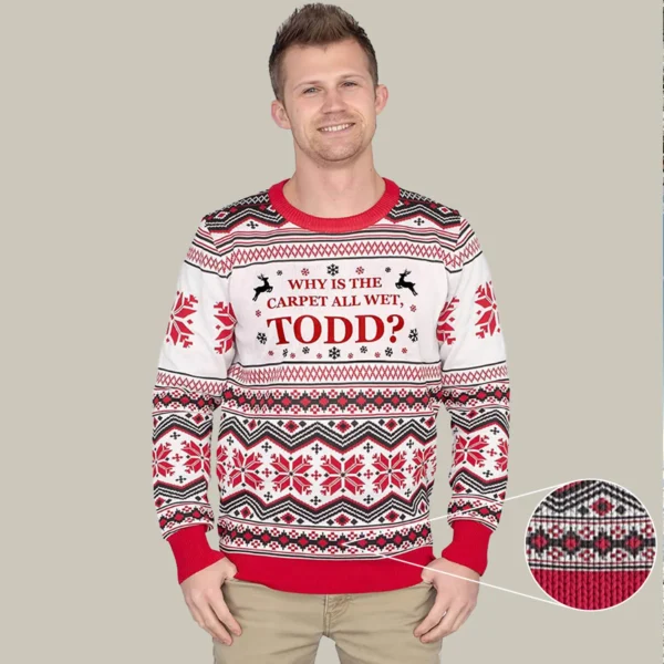 why is the carpet all wet todd funniest ugly christmas sweater mother 1.webp