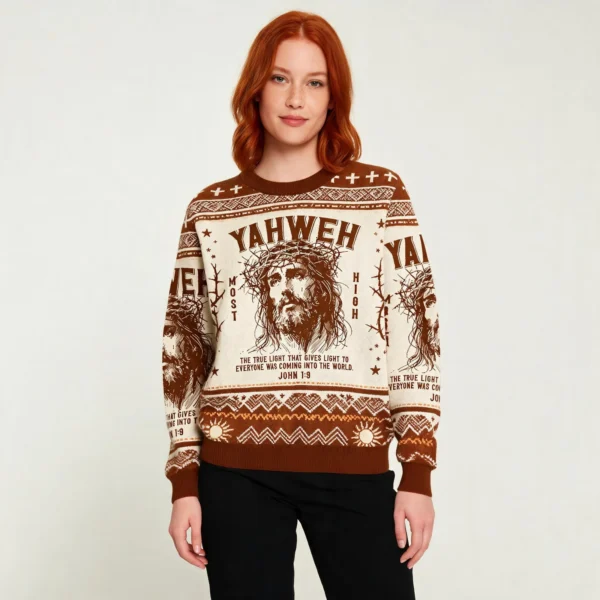 Yahweh Is King Ugly Christmas Sweater Winter A