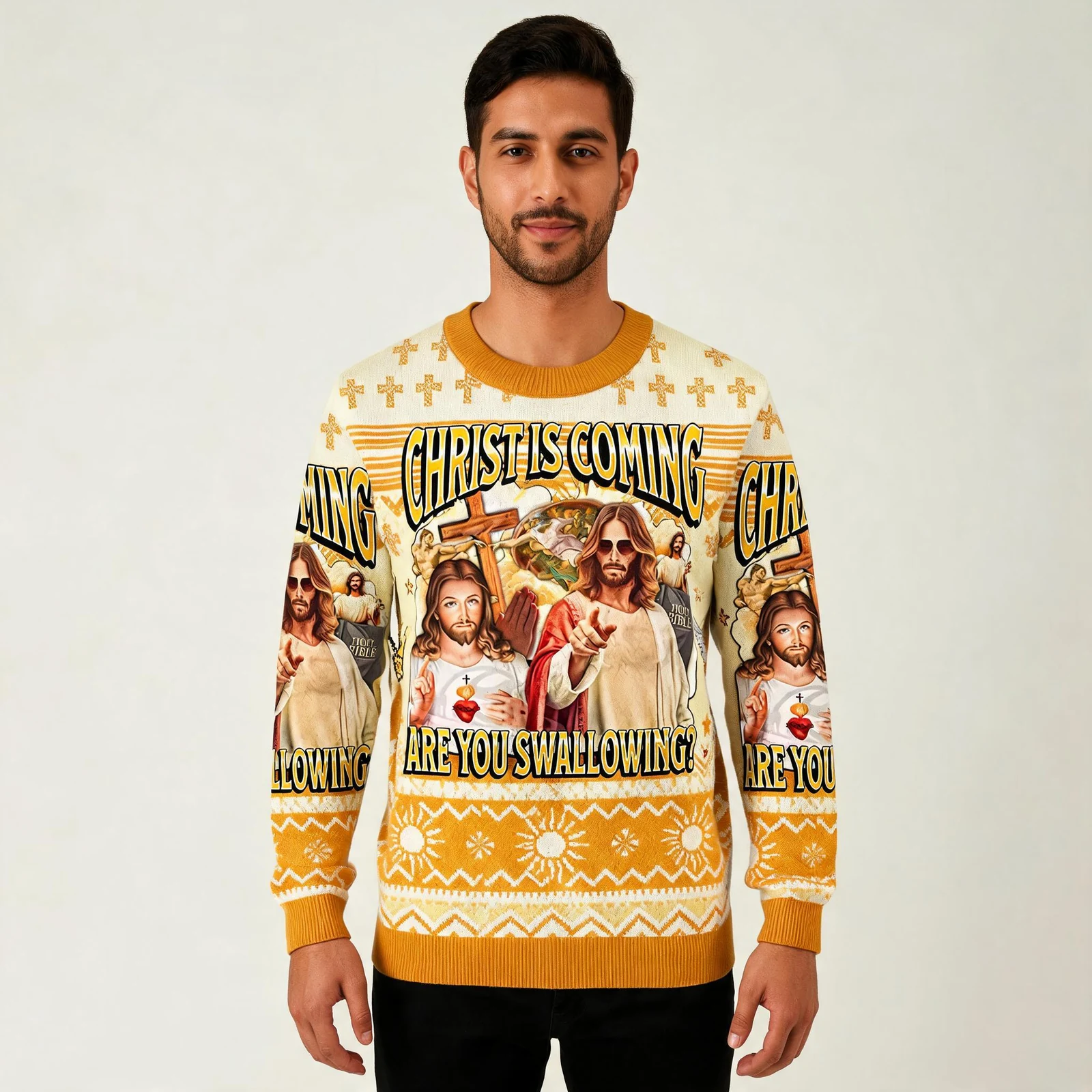 You Swallowing Funny Jesus Meme Ugly Christmas You Swallowing Funny Jesus Meme Ugly Christmas