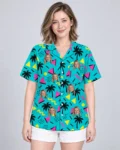 80s Memphis Ugly Hawaiian Shirt, front view of the print