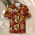 Autumn Leaves Hibiscus Thanksgiving Hawaiian Shirt, front view of the print