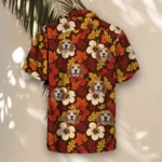 Autumn Leaves Hibiscus Thanksgiving Hawaiian Shirt, front view of the print