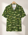 Bass & Lures Fishing Hawaiian Shirt, front view of the print