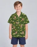 Bass & Lures Fishing Hawaiian Shirt, front view of the print