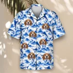 Blue Marlin Fishing Hawaiian Shirt, front view of the print
