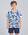 Blue Marlin Fishing Hawaiian Shirt, front view of the print