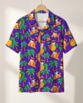 Cats in Shades Ugly Hawaiian Shirt, front view of the print