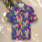 Cats in Shades Ugly Hawaiian Shirt, front view of the print